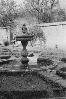 General view of fountain, Carberry Tower garden.