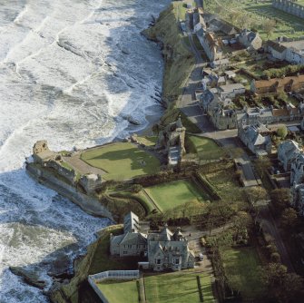 Oblique aerial view centred on St Andrews Castle.