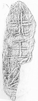 Rubbing of recumbent cross slab at Foss and Tummel Parish Church