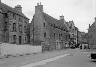 General view of High Street, South Queensferry, from north east, showing Black Castle.