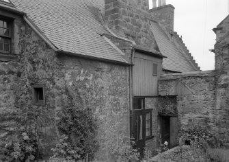 Detail of rear of Black Castle, South Queensferry, from south west.