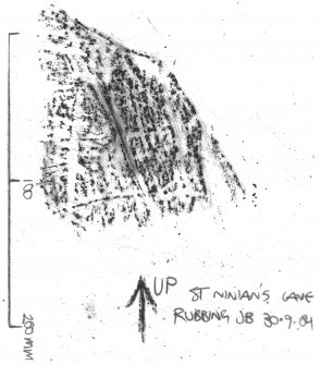 Rubbing of incised outline cross