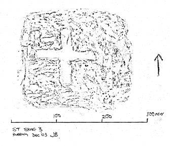 Rubbing of incised cross St Skae no 3