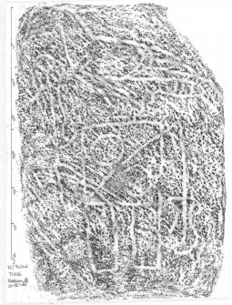 Rubbing of Tyrie Pictish symbol stone