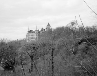 Distant view of Dunrobin Castle.