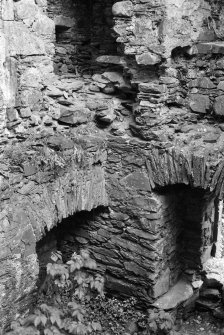 View looking down to first floor, Barholm Castle.