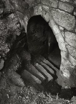 Yester Castle, Gifford.  Excavation of Steps