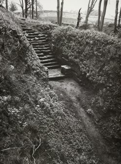 Yester Castle, Gifford.  Excavation of Steps