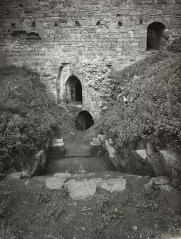 Yester Castle, Gifford.  Excavation of Steps