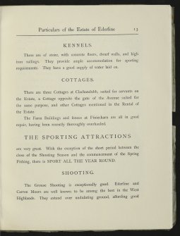 Estate Exchange. Ederline. No. 1481 Sales Brochure

Title: 'Particulars of the Estate of Ederline, Argyllshire'
Includes details of Ederline Mansion House and Estate, grounds, Carron and Corrivalich Farm, Finiechem Farm.