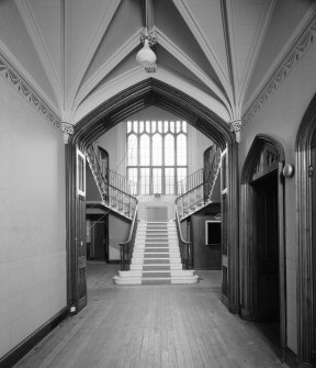 Carstairs House, interior.
View of ground floor staircase from West.