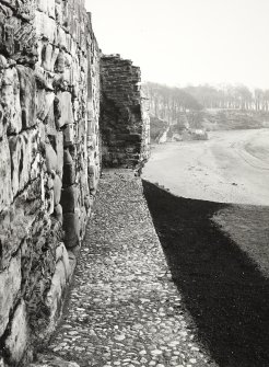 Ravenscraig Castle Survey of Platform over entrance pend-Remains of Walling at Perimeters-Interior of Vault Court & Pend