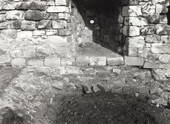 Ravenscraig Castle Survey of Platform over entrance pend-Remains of Walling at Perimeters-Interior of Vault Court & Pend