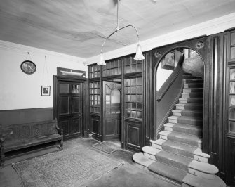Kinlochmoidart House. Ground floor staircase, view from west.