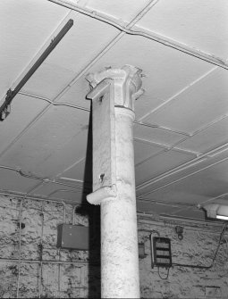 Glasgow, North Spiers Wharf, interior.
Detail of cast iron column on ground floor, block A of Sugar Refinery.