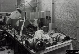 Images from photo album titled 'Clyde's Mill', Gen. Station No. 167, Machine from South East Corner of Turbine Hall