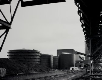Image from photo album titled 'Braehead Oil Conversion', Oil Storage tanks from rail sidings