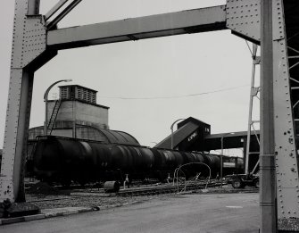 Image from photo album titled 'Braehead Oil Conversion', Trains unloading on Rail sidings