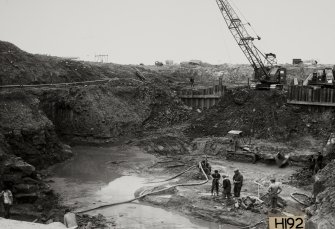 Image from photo album titled 'Hunterston B', Power Station No. H 192, No. 3 Reactor foundation: West side viewed from North Excavation of rock fault material