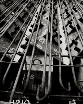 Image from photo album titled 'Hunterston B', Power Station No. H 210, Reactor 4 foundation post tensioned cable anchor blocks with soffit shutters in position