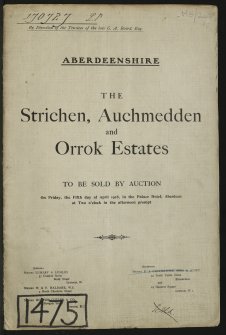 Estate Exchange Brochure no.1475.
Sale Particulars for The Strichen, Auchmedden and Orrok Estates
Map, text and photographic views.