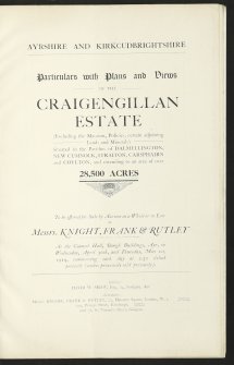 Estates Exchange. Craigengillan. No 1486. Sale Brochure

