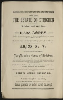 Estate Exchange London no. 1473 Sale Brochure 1898
The Strichen and Auchmedden Estates of the late G.A. Baird esq.
Maps and text, with some photographic views of villages.