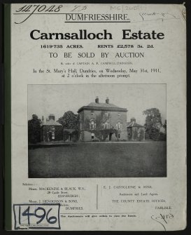 Estate Exchange. Carnsalloch. No 1496,  Sale brochure