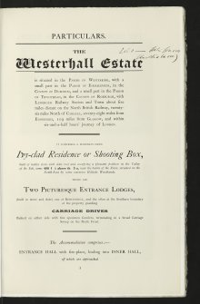 Estate Exchange. Westerhall Estate. No 1499,  Sale brochure