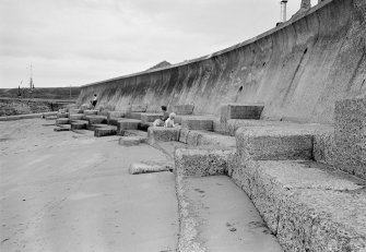 General view of sea wall, New Quay, Eyemouth.