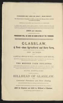 Estates Exchange. No. 1507. Sale brochure.

Title: 'The Dunottar Estate, Stonehaven, Kincardineshire'.
Dunnotar House, East Carmont farm, Clochnahill Farm, Nether Criggie, Upper Criggie, Briggs of Criggie, Fallside Farm, Glasslaw Farm.