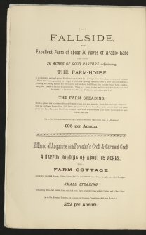 Estates Exchange. No. 1507. Sale brochure.

Title: 'The Dunottar Estate, Stonehaven, Kincardineshire'.
Dunnotar House, East Carmont farm, Clochnahill Farm, Nether Criggie, Upper Criggie, Briggs of Criggie, Fallside Farm, Glasslaw Farm.