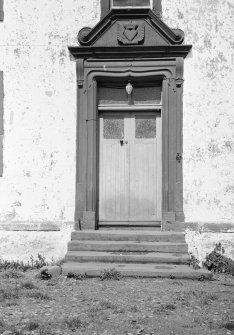 View of entrance doorway, south elevation, Ross Mains.