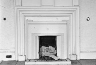 Interior view of Ross Mains showing fire place.