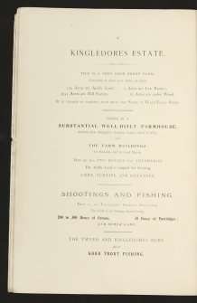 Estate Exchange. Rachan & Quarter Kingledores and Glenrath & Hallmanor Estates. Nos 1514  Sale brochures 1896 (not sold)
