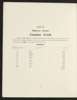 Sales Brochure titled, 'Galloway Estate'