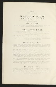 Freeland Estate, South Dumbuib Farm
Estate Exchange.  No 1520 Sale Brochure 
Includes text and Map of the residential and agricultural Estate of Freeland, Kirkton Orchard, Kirkton of Mailler.
Title: 'The Freeland Estate Perthshire'