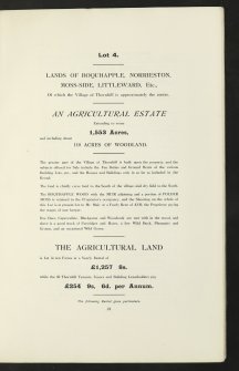 Estate Exchange. Blair Drummond Estate.
 No. 1516 Sale Brochure 1913. Includes details of Lot I: Blair Drummond Mansion House. Lot II: Fourteen Farms and five cottage holdings. Lot III: Five farms (inc. Ballingrew, Ballinton Farms). Lot IV: Ten farms and Eighty-eight tenancies and fues at Thornhill.