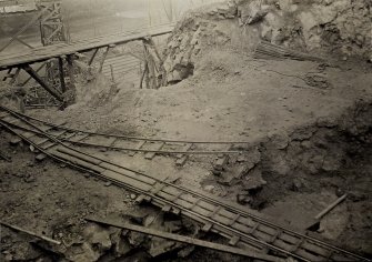 Image from photo album titled 'Stonebyres', Surge Tank Excavation at Pipe Line Outlet