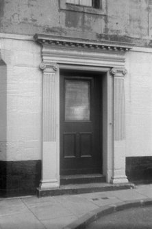 View of door from East with decorated entrance, 20 Marshall Street, Edinburgh.