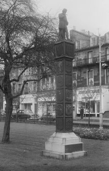 General view of Brassfounder's Pillar, Nicolson Square, Edinburgh.
