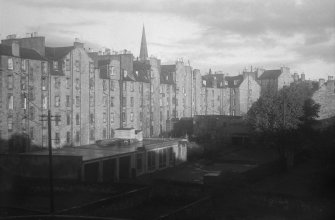 General view of the rear of the East side of Clerk Street and St Patrick Square, Edinburgh, seen from the South East.