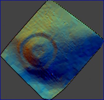 Multi directional hillshade applied to terrain model of Ewes Doors watch tower 