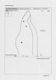 Scanned image of rock art panel sketch, Scotland's Rock Art Project, Craigberoch, Bute, Argyll and Bute