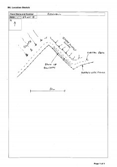 Scanned image of rock art location sketch, from Scotland's Rock Art Project, Rosehall, Aberdeenshire