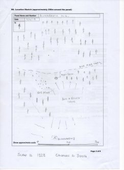 Scanned image of rock art location sketch, Scotland's Rock Art Project, Achnabreck 10, Kilmartin, Argyll and Bute