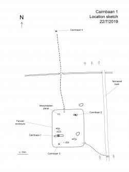 Scanned image of rock art location sketch, from Scotland's Rock Art Project, Cairnbaan 1, Kilmartin, Argyll and Bute