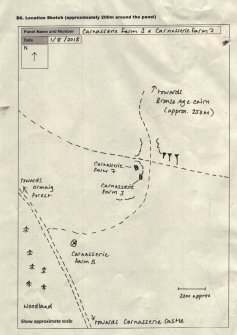 Scanned image of rock art location sketch, Scotland's Rock Art Project, Carnassarie Farm 3 and 7, Kilmartin, Argyll and Bute