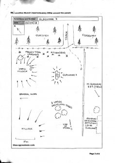 Scanned image of rock art location sketch, Scotland's Rock Art Project, Glasvaar 7, Kilmartin, Argyll and Bute