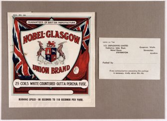 Details of labels for Nobel - Glasgow Union Brand Safety Fuse.